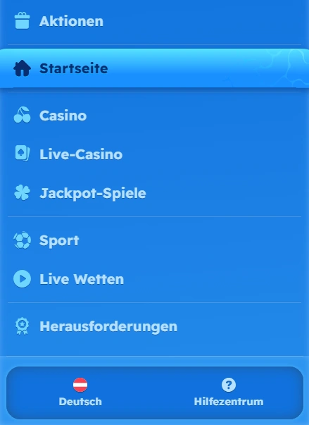 Spinfest Casino Mobiles Menü